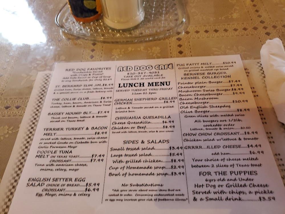 Red Dog Cafe Menu image 2